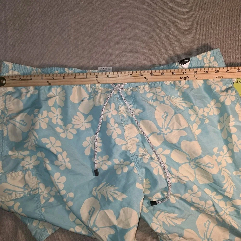 Exist Men's Swim Trunks Board Shorts Size XXL Cargo Drawstring Floral Pattern